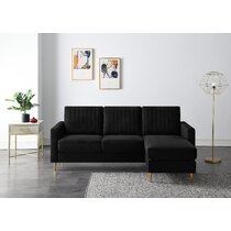 Small black corner deals sofa